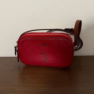 Coach Snoopy red crossbody bag